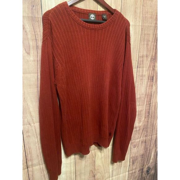 Timberland Large men’s knit cotton sweater burned red shirt - Picture 2 of 7